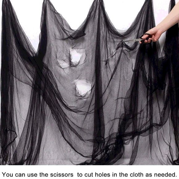 Halloween Black Creepy Cloth 276 x 87 inch Spooky Halloween Decoration - Picture 3 of 6